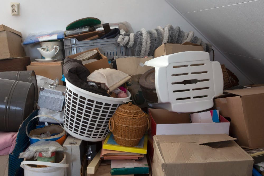 clutter in bedroom attic example